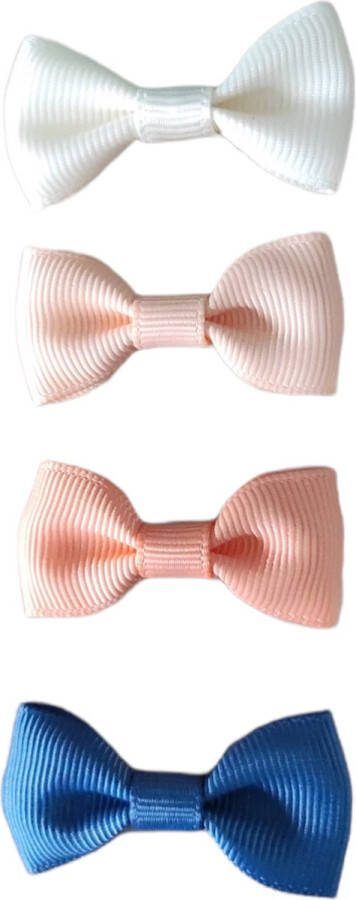 Trendy haarspeldjes Baby met Strik Setje Haarspeldjes voor Baby Meisjes Peuter Meisjes Haaraccessoires Haarclips crème Peach Pink Jeansblauw