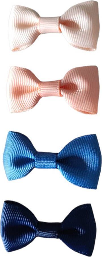 Trendy haarspeldjes Baby met Strik Setje Haarspeldjes voor Baby Meisjes Peuter Meisjes Haaraccessoires Haarclips Peach pink Blauw