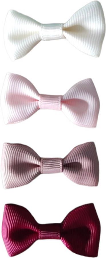 Trendy haarspeldjes Baby met Strik Setje Haarspeldjes voor Baby Meisjes Peuter Meisjes Haaraccessoires Haarclips Crème Zachtroze Oudroze Bordeaux