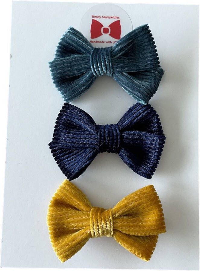 Trendy haarspeldjes Setje Haarspeldjes Meisjes Haaraccessoires Peuter Kleuter Haarclips Blauw Oker