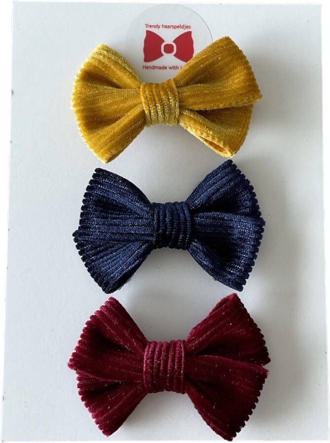 Trendy haarspeldjes Setje Haarspeldjes Meisjes Haaraccessoires Peuter Kleuter Haarclips Oker Blauw Wijnrood
