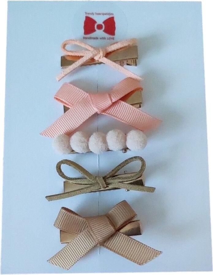 Trendy haarspeldjes Setje Haarspeldjes Meisjes Haaraccessoires Peuter Kleuter Haarclips Peach Pink Beige Nude