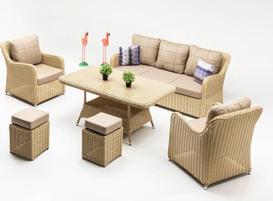 Trendy-Home TREND HOME Brussels loungeset Wicker Rottan 7 Delig