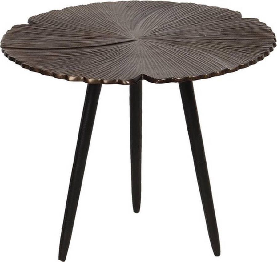Trendybywave Bijzettafel Ø 40*31 cm Bruin Aluminium Rond Side table Tafeltje