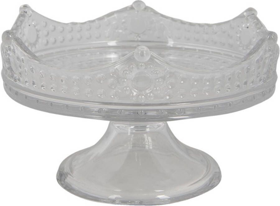 Trendybywave Bonbonniere Kroon Ø 21*12 cm Transparant Glas Rond Serveerschaal Decoratie Schaal Presenteerschaal