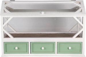 Trendybywave Decoratie kweekkasje 76*33*51 cm Wit Hout Glas Rechthoek