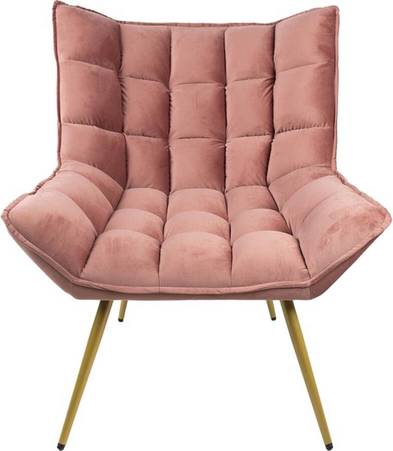 Trendybywave Fauteuil 79x91x93 cm Roze Ijzer Textiel Woonkamer stoel Relax stoel binnen