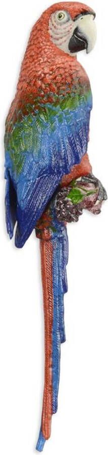 Trendybywave Gietijzeren wanddecoratie Ara vogel papegaai Kleurrijk geschilderde vogel 64 9 cm hoog