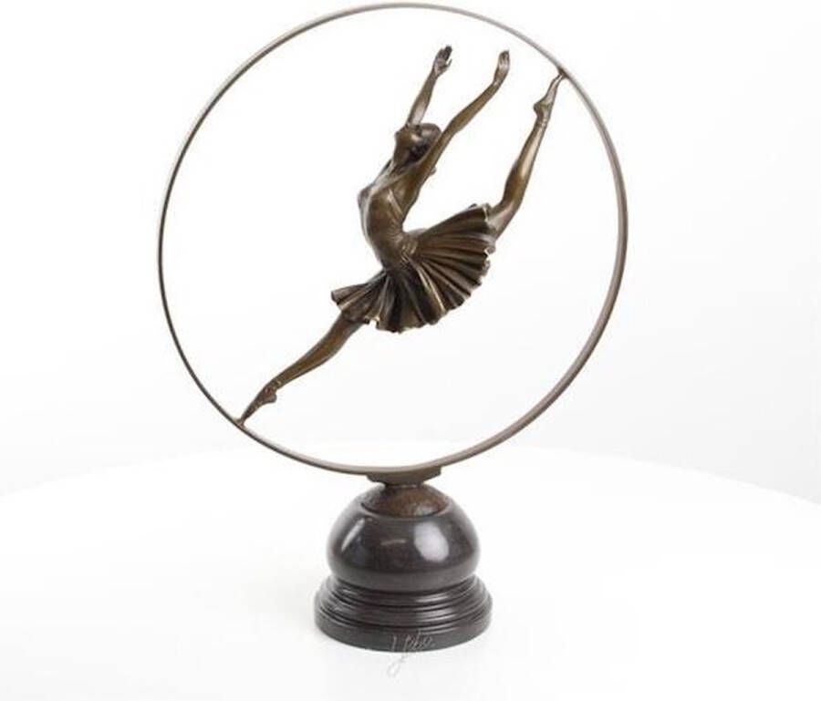 Trendybywave Hoepel danseres Bronzen beeld Dansende dame 48 8 cm hoog