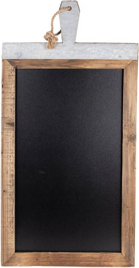 Trendybywave Krijtbord 40x1x80 cm Zwart Bruin Hout Zink Tekstbord