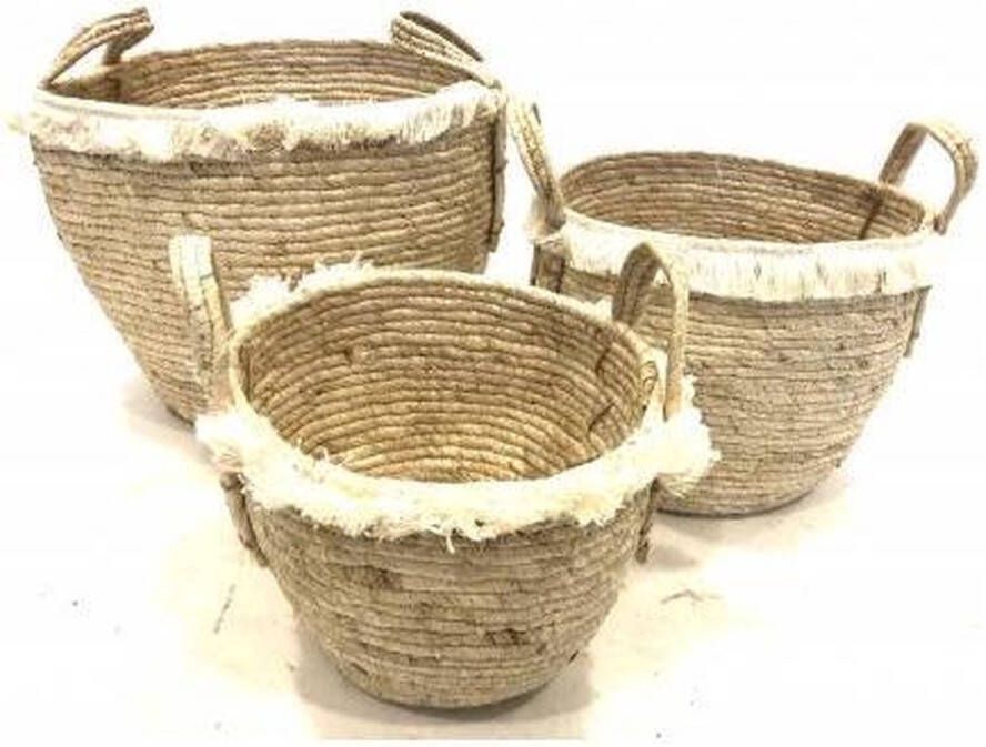Leen Bakker Mand Pablo L naturel stro 32xØ33 5 cm
