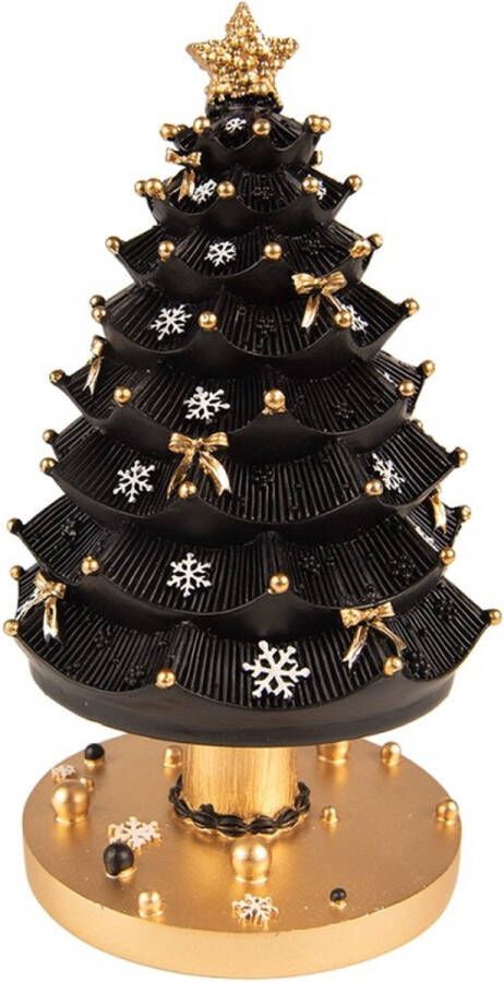Trendybywave Muziekdoos Kerstboom 20 cm Zwart Kunststof Kerstdecoratie Beeld Decoratief Figuur Decoratieve Accessoires