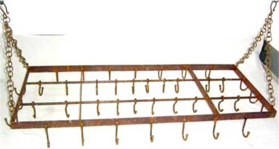 Pannenrek retro Hangend gietijzeren keukenrek Set van 2 120 cm breed