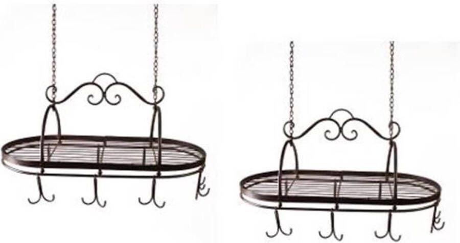 Trendybywave Pannenrek retro Hangend gietijzeren rek Set van 2 40 34 cm breed