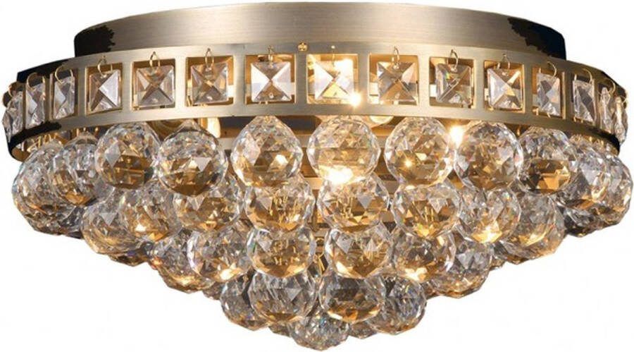 Trendybywave Plafondlamp Kristal Ø 40x20 cm Goudkleurig Ijzer Glas Plafonniere