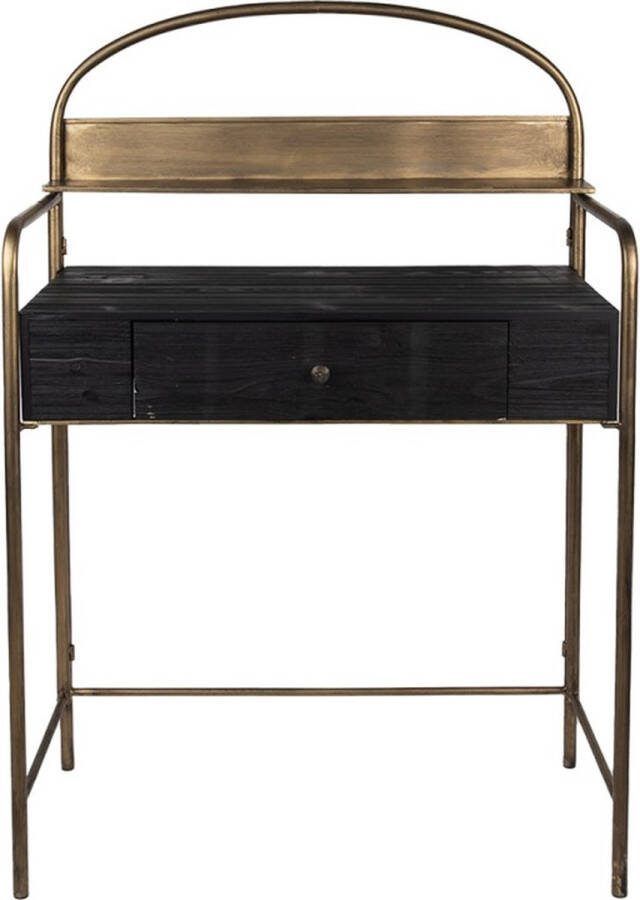 Trendybywave Sidetable 78x38x118 cm Koperkleurig Ijzer Hout Rechthoek Wandtafel Haltafel Console Tafel