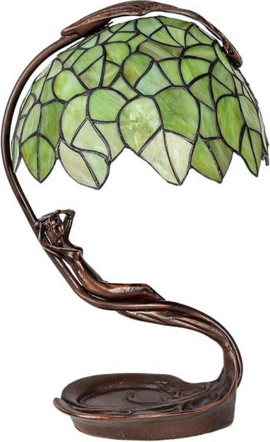 Trendybywave Tiffany Tafellamp 28x20x41 cm Groen Metaal Glas Tiffany Bureaulamp Tiffany Lampen Glas in Lood