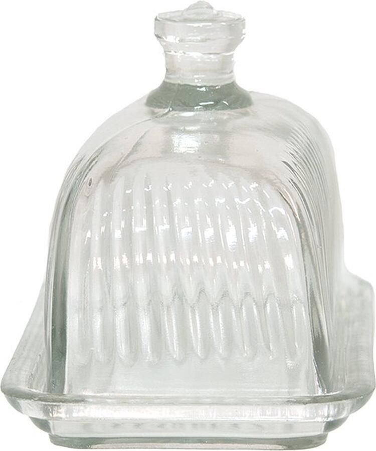Trendybywave Botervloot 16*10*11 cm Transparant Glas Boterschaal Boterkuipje Boterbakje