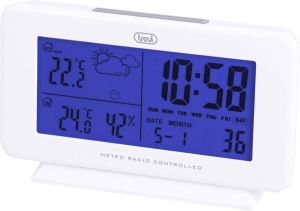 Trevi ME3P08 Weerstation met externe sensor Radiogestuurd weer tijdsaanduiding temperatuur & vochtigheid zwart
