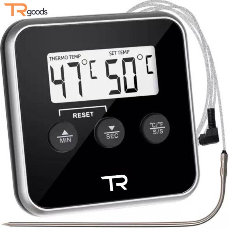 T.R.Goods T.R. Goods Keuken Thermometer met Sonde Temperatuur Waarschuwing Functie Keuken thermometer barbecue digitale kerntemperatuur vleesthermometer thermometer