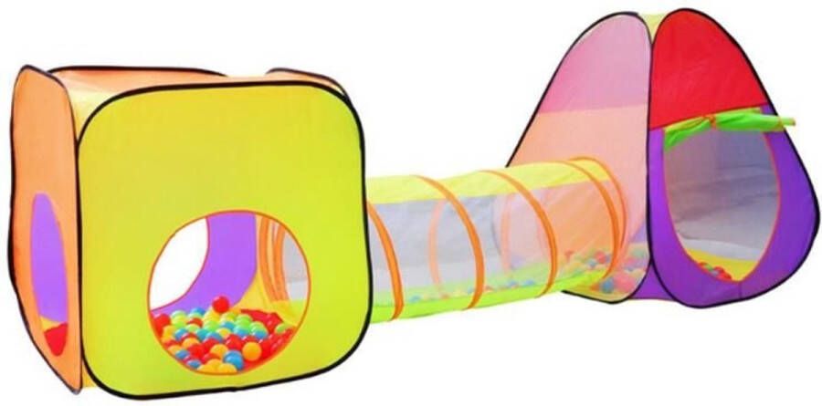 T.R.Goods T.R. Goods Popup Iglo Kindertent met Tunnel en 200 Ballen Ballenbak Tas Speeltent Speelhuis