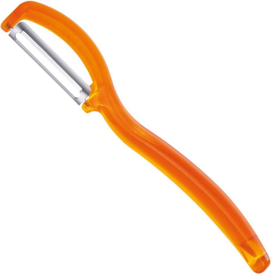 Triangle Ultra Fijne Dubbelzijdige Dunschiller Glad Mesje Oranje 17 cm