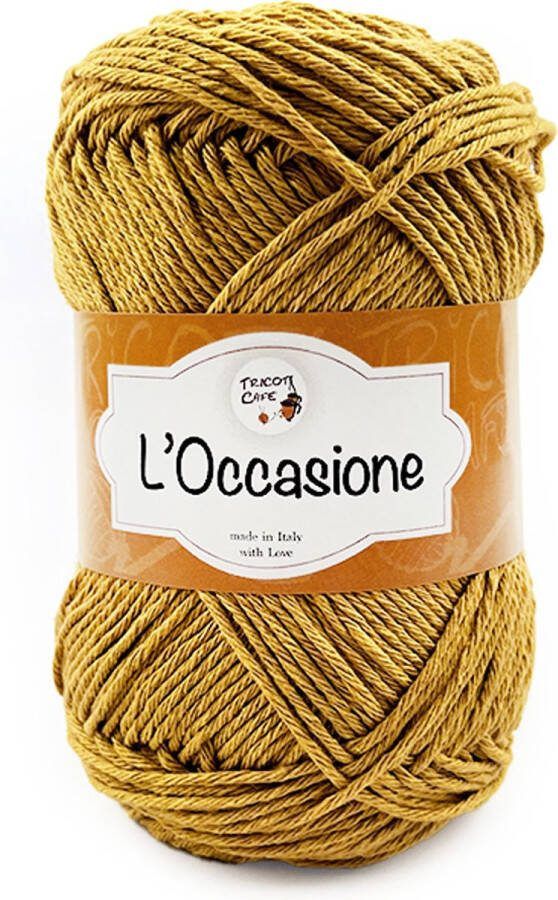 Tricot Cafè L'Occasione strengen van katoen- en acrylmengsels voor het breien van lichte ademende brei crochetten haken: 4 00 4 50 Mosterdgeel 18 1pz
