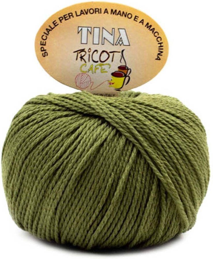 Tricot Cafè Tina puur katoenen garen super gemerceriseerd anti-pilling in glanzende kleur voor haaknaalden: 4 50 5 00 salie 34 1 stuk 100 g