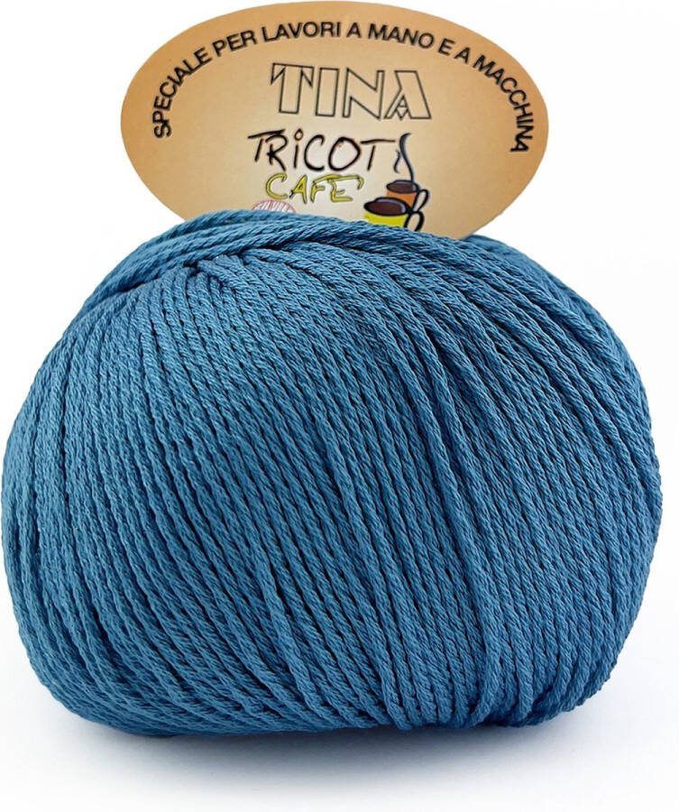 Tricot Cafè Tina puur katoenen garen super gemerceriseerd anti-pilling in glanzende kleur voor haaknaalden: 4 50 5 00 Petrol 16 1 stuk 100 g