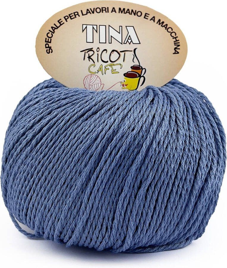 Tricot Cafè Tina puur katoenen garen super gemerceriseerd anti-pilling in glanzende kleur voor haaknaalden: 4 50 5 00 lichtblauw 85 1 stuk 100 g