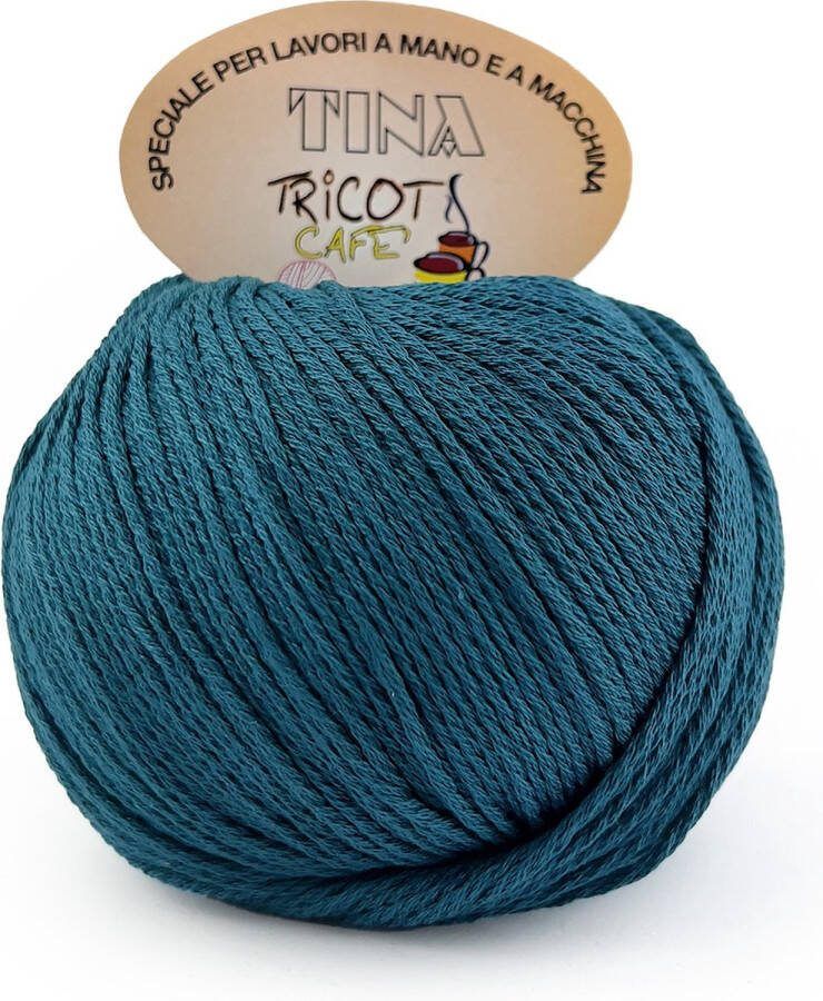 Tricot Cafè Tina puur katoenen garen super gemerceriseerd anti-pilling in glanzende kleur voor naald krochet: 4 50 5 00 Petrol 93 1 stuk 100 g