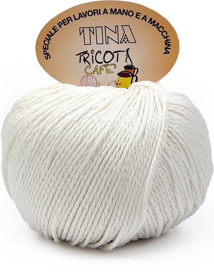 Tricot Cafè Tina puur katoenen garen super gemerceriseerd anti-pilling in glanzende kleur voor haaknaalden haaknaalden: 4 50 5 00 crème 2 1 stuk 100 g