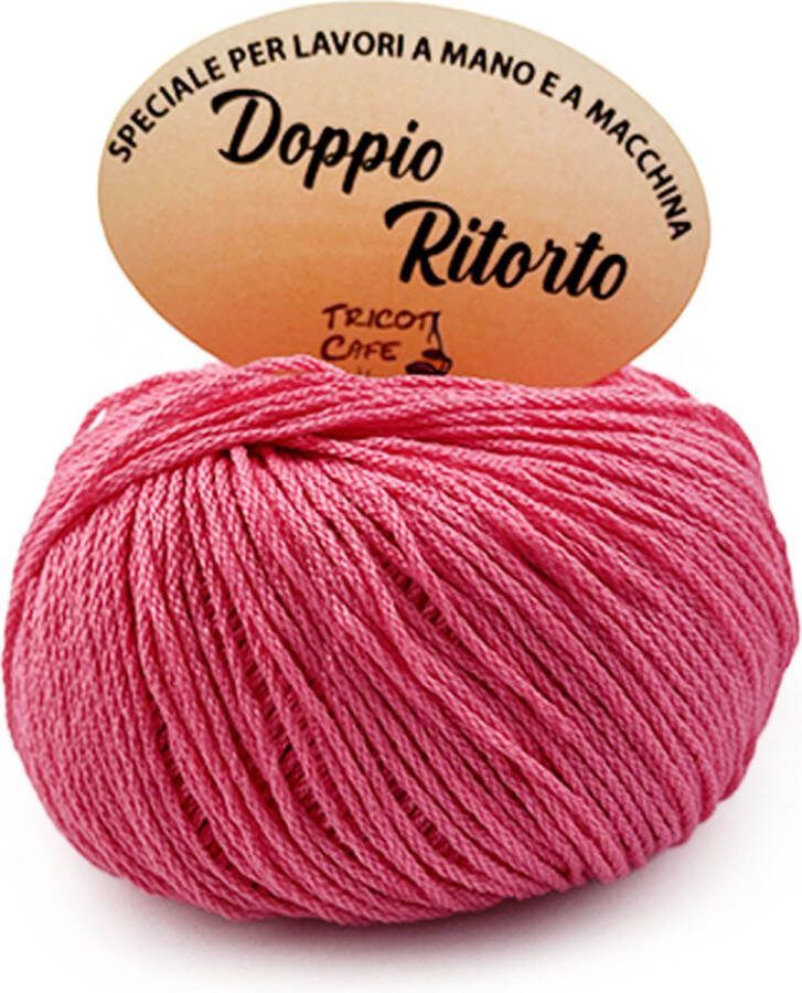 Tricot Cafè Tricot Café Double Twisted Puur katoenen garen om te haken vergast en gemerceriseerd ideaal voor het maken van kledingstukken en accessoires voor strijkijzers haaknaalden: 3 50 4 00 50 gr Roze 655