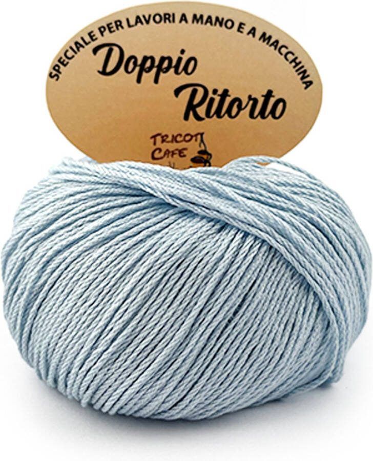 Tricot Cafè Tricot Café Double Twisted puur katoenen garen om te haken vergast en gemerceriseerd ideaal voor het maken van kledingstukken en accessoires voor strijkijzers haaknaalden: 3 50 4 00 50 gr baby blauw 668