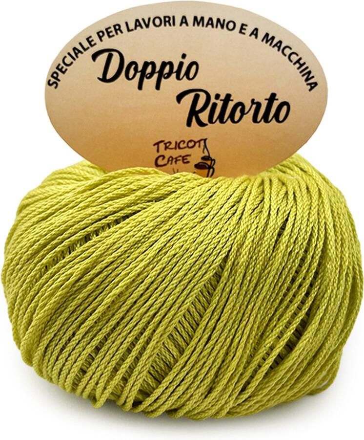Tricot Cafè Tricot Café Double Twisted Puur katoenen garen om te haken vergast en gemerceriseerd ideaal voor het maken van kledingstukken en accessoires voor strijkijzers haaknaalden: 3 50 4 00 50 gr Limoen 801