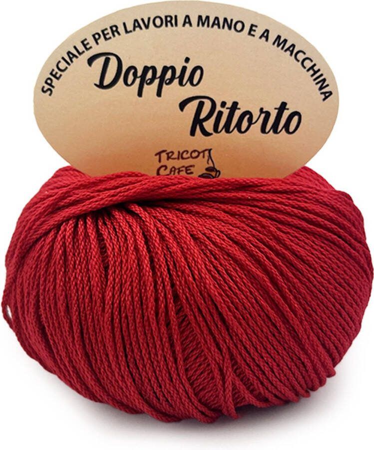 Tricot Cafè Tricot Café Double Twisted Puur katoenen garen voor haakwerk vergast en gemerceriseerd ideaal voor het maken van kledingstukken en accessoires voor strijkijzers haaknaalden: 3 50 4 00 50 gr Rood 676