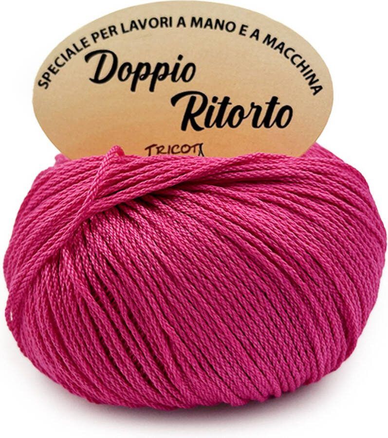 Tricot Cafè Tricot Café Double Twisted puur katoenen garen voor haakwerk vergast en gemerceriseerd ideaal voor het maken van kledingstukken en accessoires voor strijkijzers haaknaalden: 3 50 4 00 50 gr Fuchsia 802