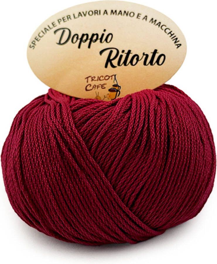 Tricot Cafè Tricot Café Double Twisted Zuiver katoenen garen voor haakwerk vergast en gemerceriseerd ideaal voor het maken van kledingstukken en accessoires voor strijkijzers haaknaalden: 3.50 4.00 50 gr Bordeaux 688
