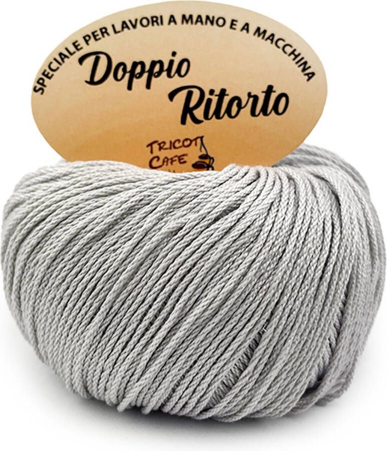 Tricot Cafè Tricot Café Double Twisted Zuiver katoengaren voor haakwerk vergast en gemerceriseerd ideaal voor het maken van kledingstukken en accessoires voor strijkijzers haaknaalden: 3 50 4 00 50 gr Parelgrijs 681