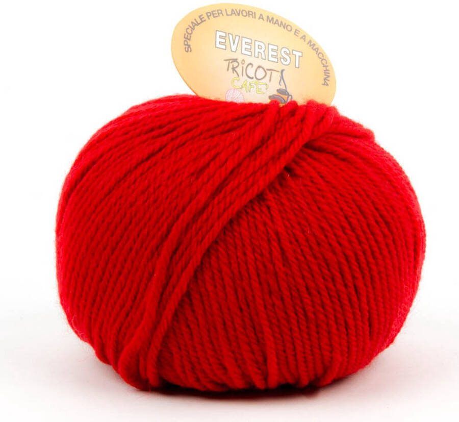 Tricot Cafè Tricot Café Everest Bol van zachte wolmix Ideaal om te breien met naalden of haaknaalden: 6.00 7.00 Made in Italy 100gr Red 15 7225