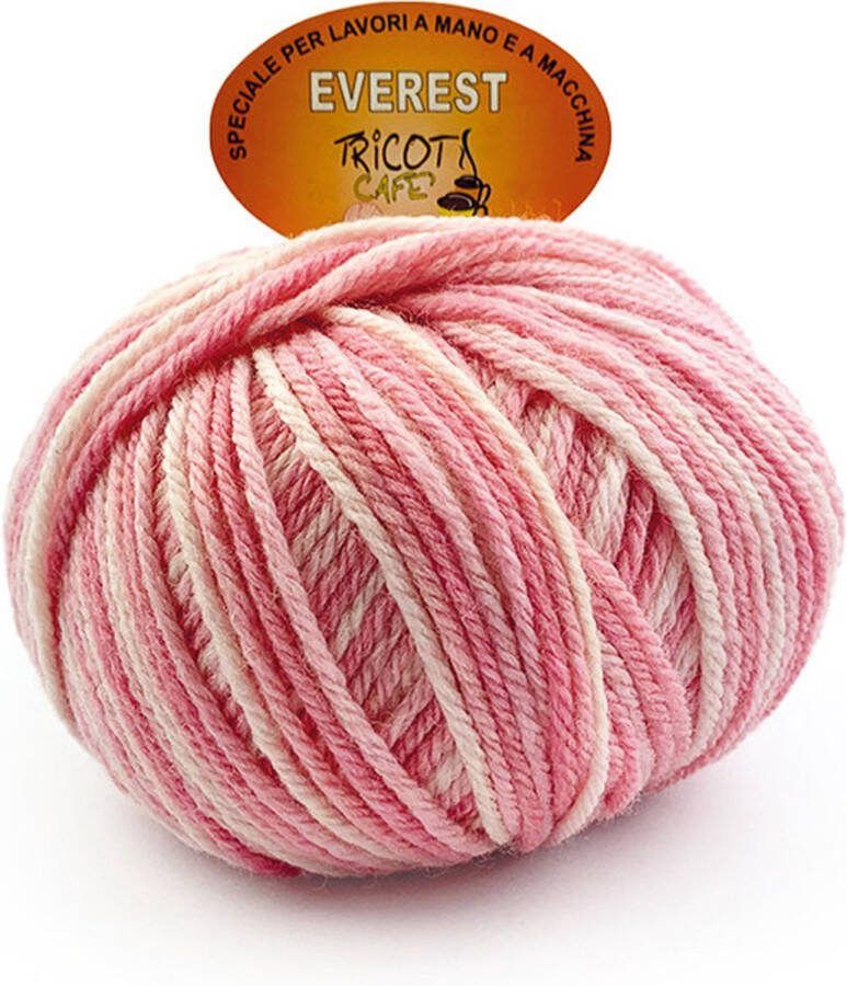 Tricot Cafè Tricot Café Everest Bol van zachte wolmix Ideaal om te breien met naalden of haaknaalden: 6.00 7.00 Made in Italy 100gr Mix Pink 58