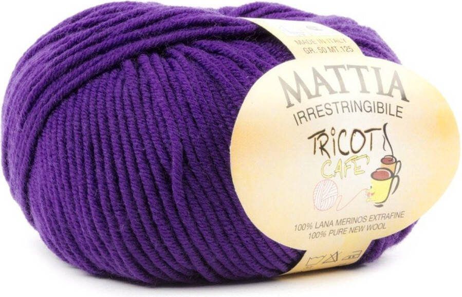 Tricot Cafè Tricot Café Mattia zacht bolletje garen Zuiver Merino Extra fijn garen Ideaal voor pasgeborenen Wol om te breien breien: 3 50 4 00 50 gr Violet 30