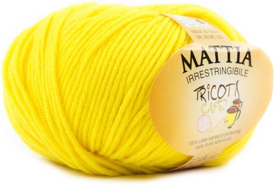 Tricot Cafè Tricot Café Mattia zachte bol garen Pure Merino Extra fijn garen Ideaal voor pasgeborenen Breiwol: 3 50 4 00 50 gr Geel 9622