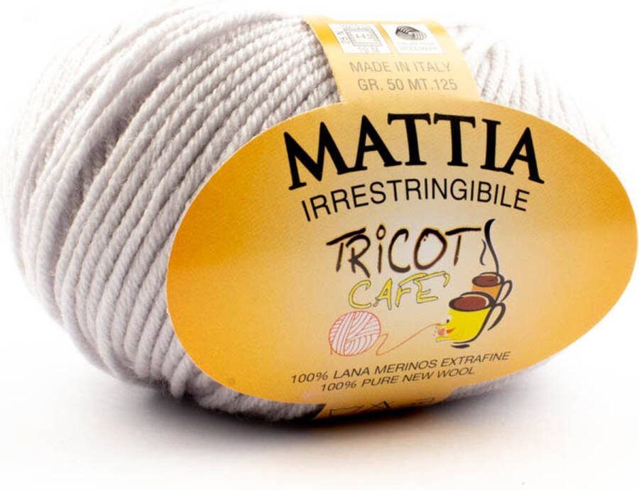 Tricot Cafè Tricot Café Mattia zachte bol garen Pure Merino Extra fijn garen Ideaal voor pasgeborenen Breiwol: 3 50 4 00 50 gr Parelgrijs 610