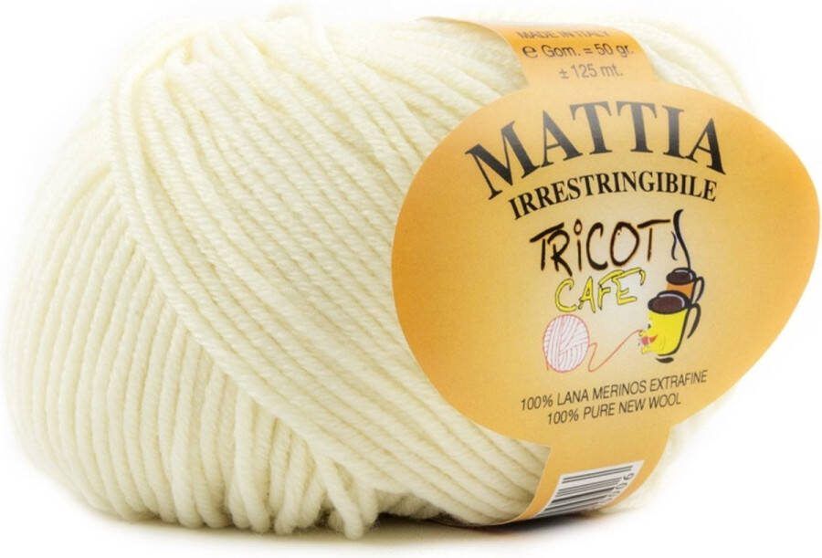 Tricot Cafè Tricot Café Mattia zachte bol garen Pure Merino Extra fijn garen Ideaal voor pasgeborenen Breiwol: 3 50 4 00 50 gr crème 2