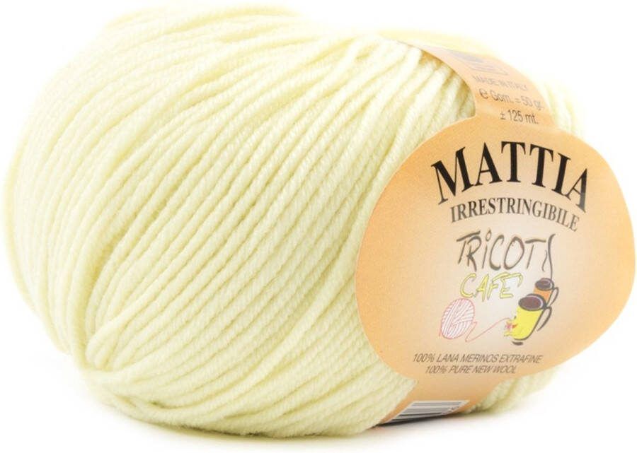 Tricot Cafè Tricot Café Mattia zachte bol garen Pure Merino Extra fijn garen Ideaal voor pasgeborenen Breiwol: 3 50 4 00 50 gr Babygeel 16
