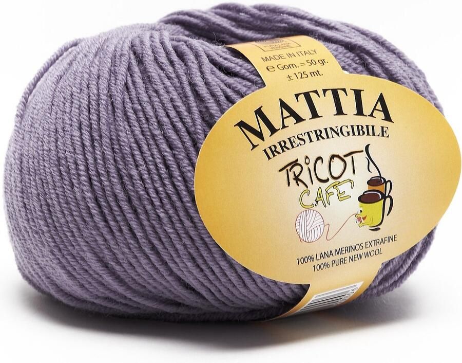 Tricot Cafè Tricot Café Mattia zachte bol garen Pure Merino Extra fijn garen Ideaal voor pasgeborenen Breiwol: 3 50 4 00 50 gr Violet 3812
