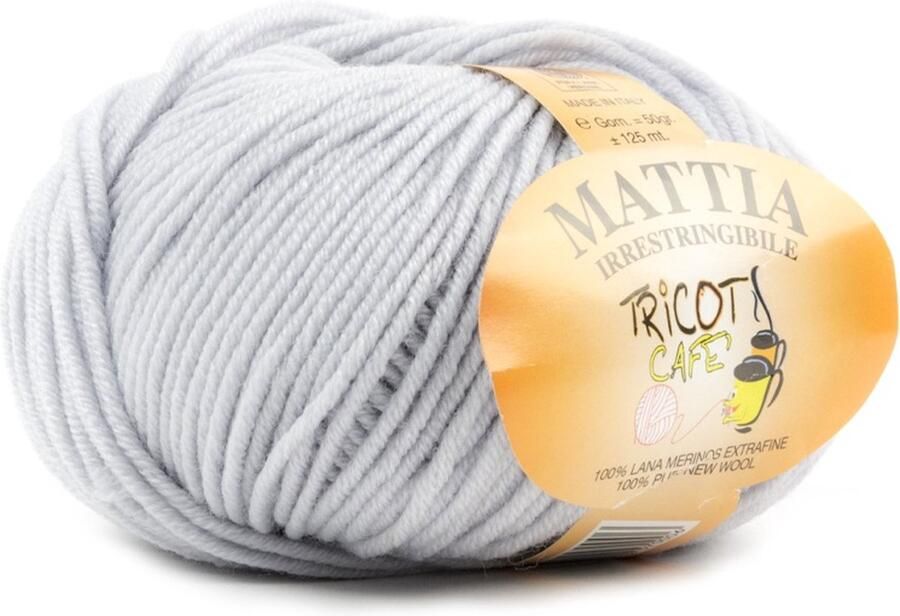 Tricot Cafè Tricot Café Mattia zachte bol garen Pure Merino Extra fijn garen Ideaal voor pasgeborenen Breiwol: 3 50 4 00 50 gr Parelgrijs 6