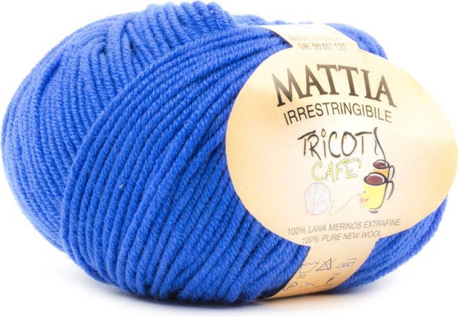Tricot Cafè Tricot Café Mattia zachte bol garen Zuiver Merino Extra fijn garen Ideaal voor pasgeborenen Breiwol: 3 50 4 00 50 gr Bluette 8964 25