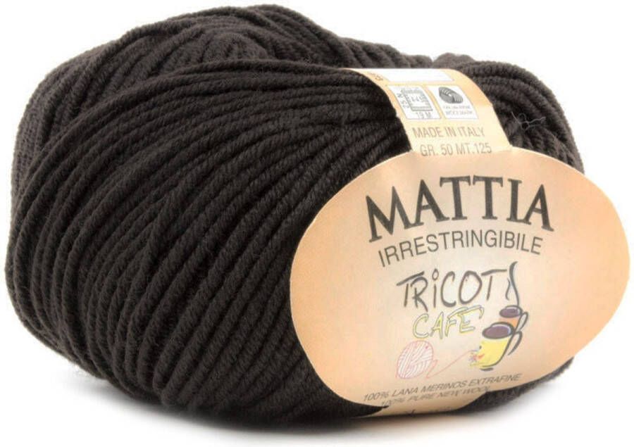 Tricot Cafè Tricot Café Mattia zachte bol garen Zuiver Merino Extra fijn garen Ideaal voor pasgeborenen Breiwol: 3 50 4 00 50 gr Donkerbruine kleur 8827 5